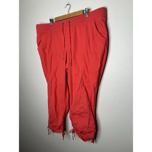 Torrid Womens Coral Orange Capri Pants Pockets Plus Size 20 - Picture 2 of 8
